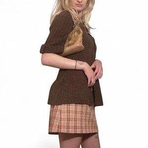 Yellow Plaid Mini Skirt Size 4 Cute 70s Feel